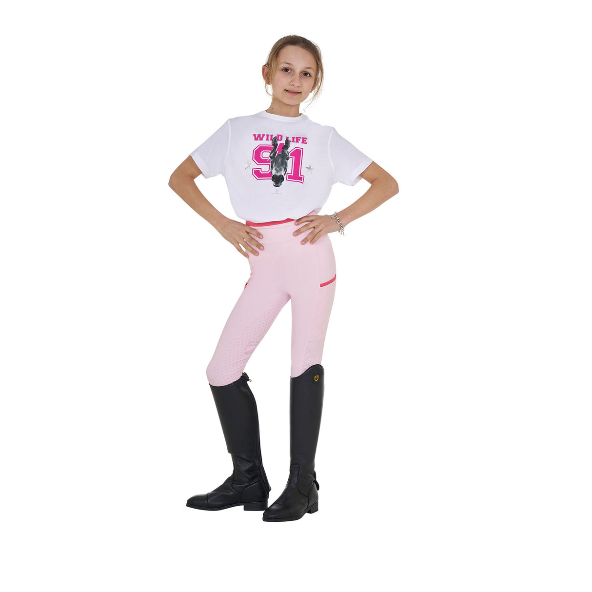 Equestro Girls' Wild Life Cotton T-Shirt With Print