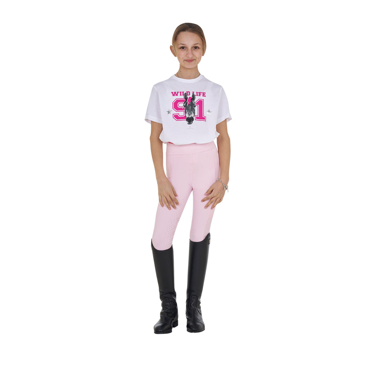 Equestro Girls' Wild Life Cotton T-Shirt With Print
