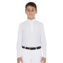 Equestro Boy's Long-Sleeved Polo Shirt In Technical Fleece Fabric