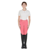 Equestro Girls' Slim Fit Grip Leggings With Logo