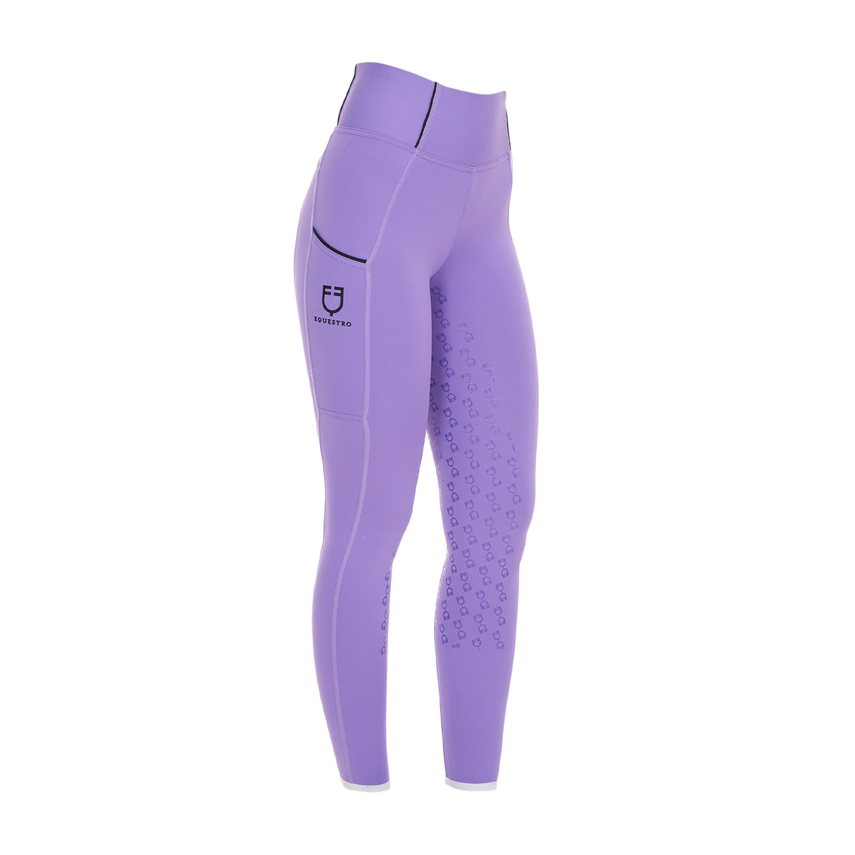 Equestro Girls' Slim Fit Grip Leggings With Logo
