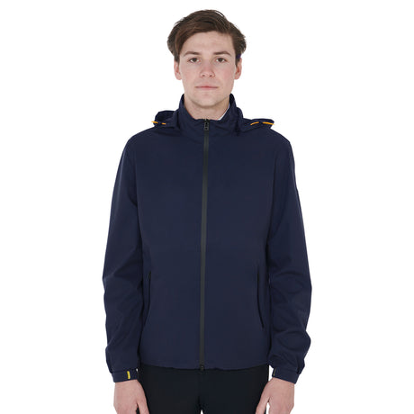 Equestro Men's Three-Layer Technical Raincoat #colour_blue