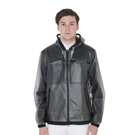 Equestro Men's Transparent Technical Raincoat #colour_grey
