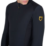 Men's slim fit long-sleeved training polo shirt