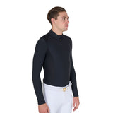 Men's slim fit long-sleeved training polo shirt