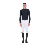 Men's slim fit long-sleeved training polo shirt