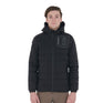 Equestro Men's Stretch Fabric Down Jacket Silicone Patch #colour_black