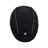 Equestro Helmet With Front Logo And Leather Inserts