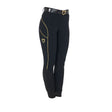 Equestro Women's Slim Fit Breeches With Knee Grip #colour_black