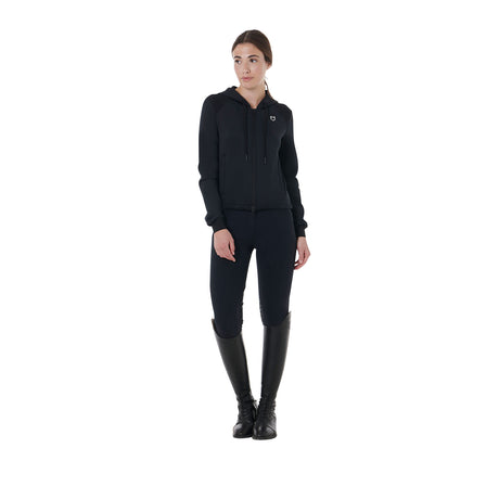 Equestro Women's Cropped Hoodie #colour_black