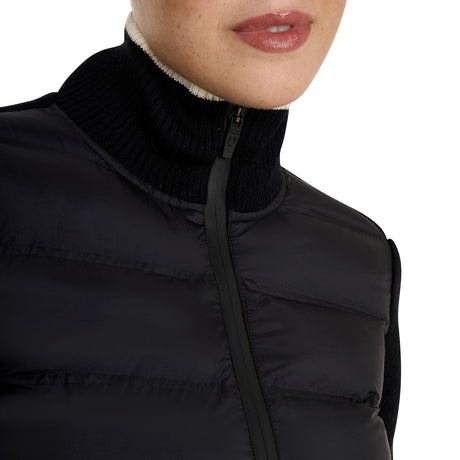 Women's jacket in nylon and knit with zip