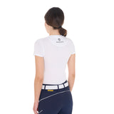 Equestro Women's Cannes Cotton T-Shirt With Rhinestones #colour_white