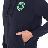 Equestro Women's Hoodie With Zip And Sponge Logo #colour_blue-green
