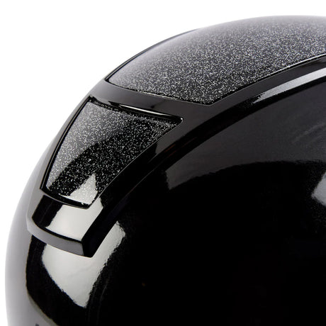 Champion Insight Glitter Round Standard Peak Riding Hat #colour_metallic-black-sparkle-black