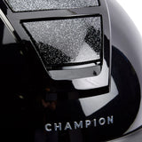 Champion Insight Glitter Round Wide Peak Riding Hat #colour_metallic-black-sparkle-black