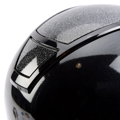 Champion Insight Glitter Round Wide Peak Riding Hat #colour_metallic-black-sparkle-black