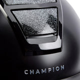 Champion Insight Glitter Round Wide Peak Riding Hat #colour_matt-black-sparkle-black