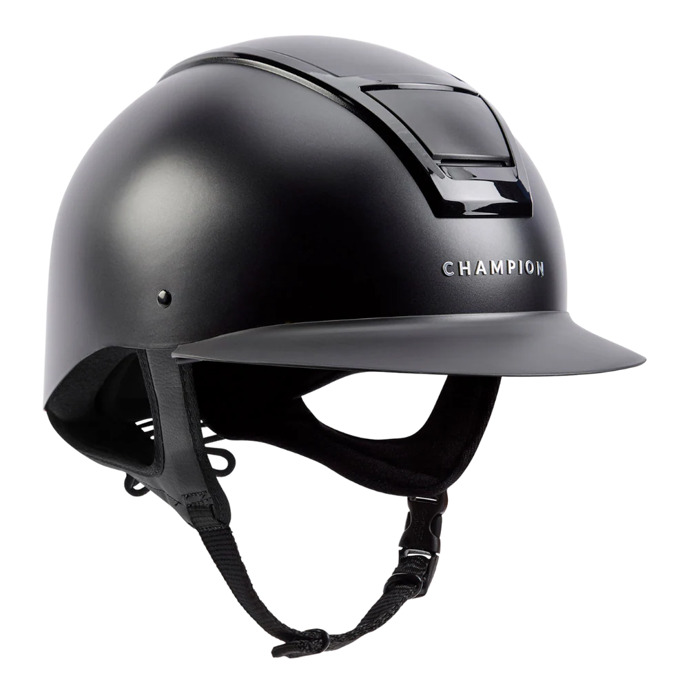 Champion Insight Round Wide Peak Riding Hat #colour_matt-black