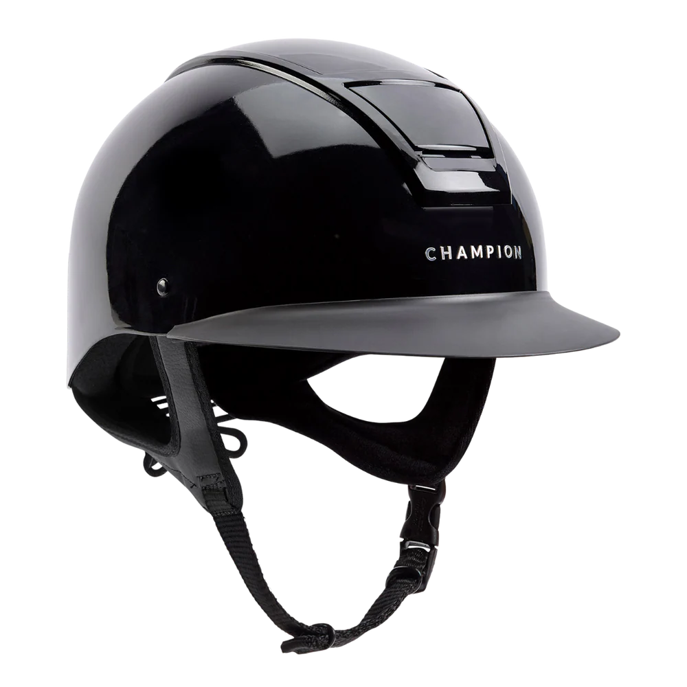Champion Insight Round Wide Peak Riding Hat #colour_metallic-black