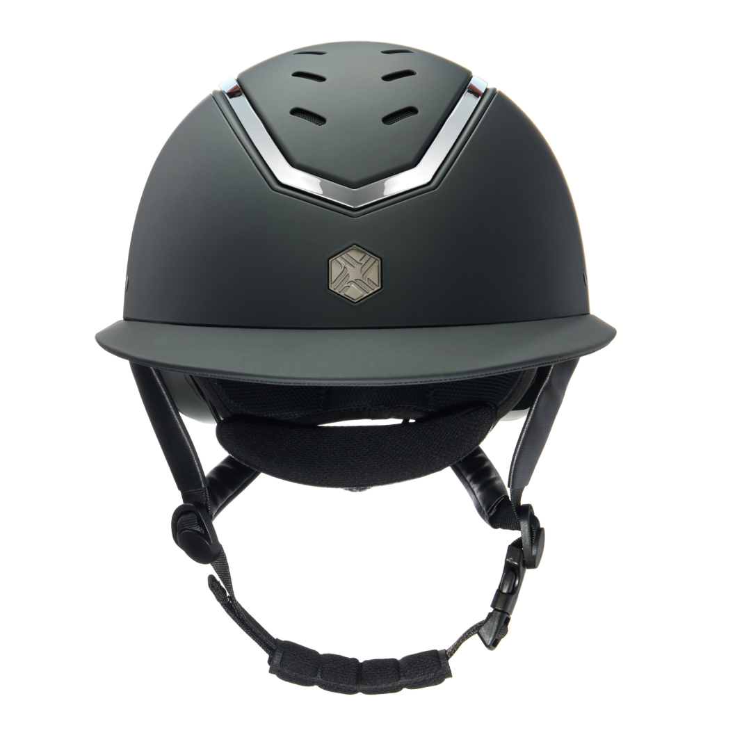 Charles Owen Kylo Matte Wide Peak Riding Hat #colour_black-matte-silver