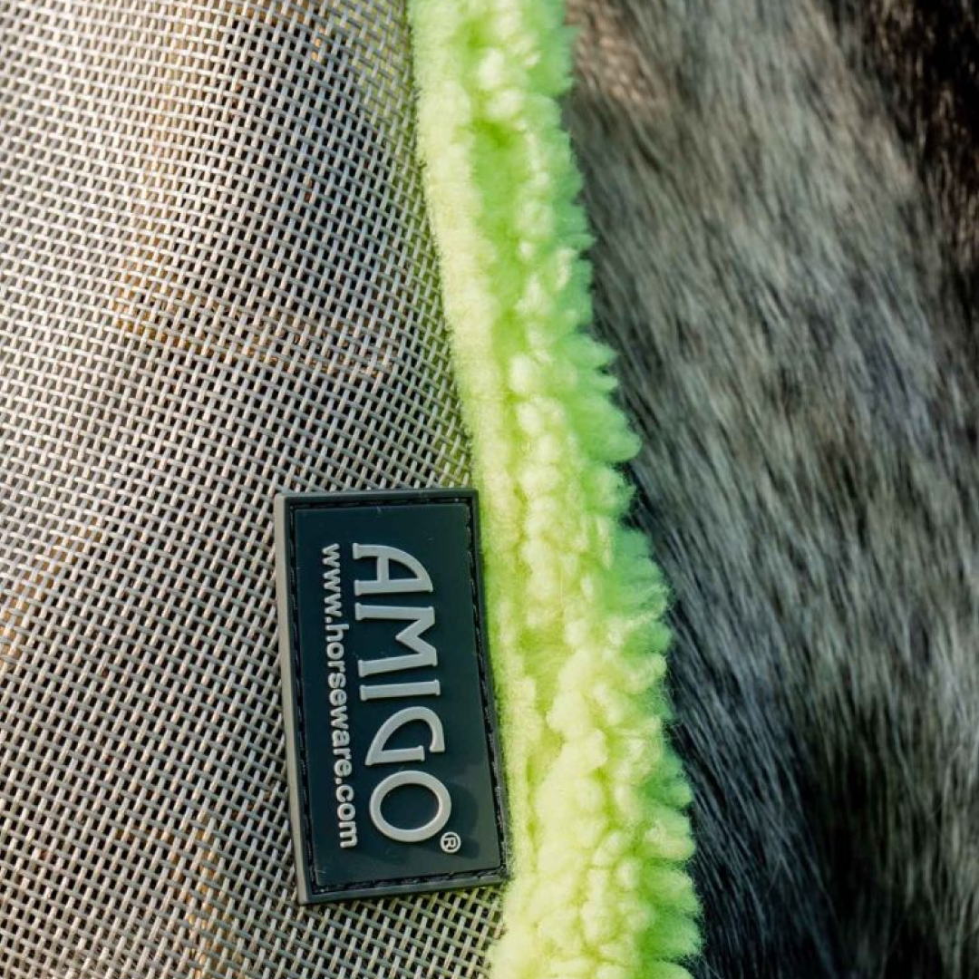 Horseware Ireland Amigo Fly Mask #colour_silver-lime