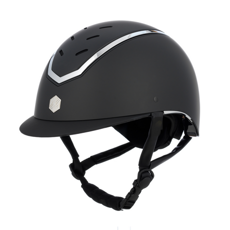 Charles Owen Matte Kylo Riding Hat #colour_black-matte-silver