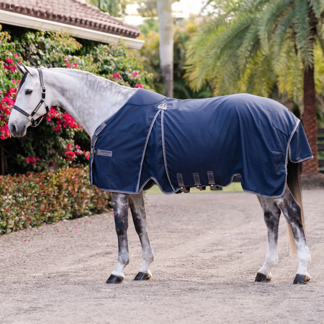 Horseware Ireland Rambo Optimo Stable Sheet #colour_navy-thunderstorm-grey-silver
