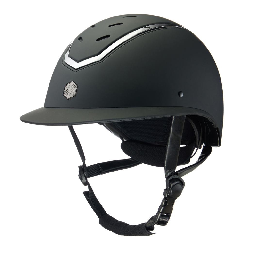 Charles Owen Kylo Matte Wide Peak Riding Hat #colour_black-matte-silver