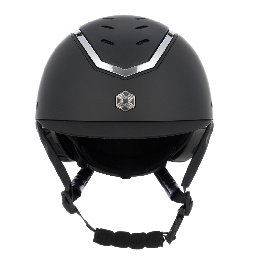 Charles Owen Matte Kylo Riding Hat #colour_black-matte-silver