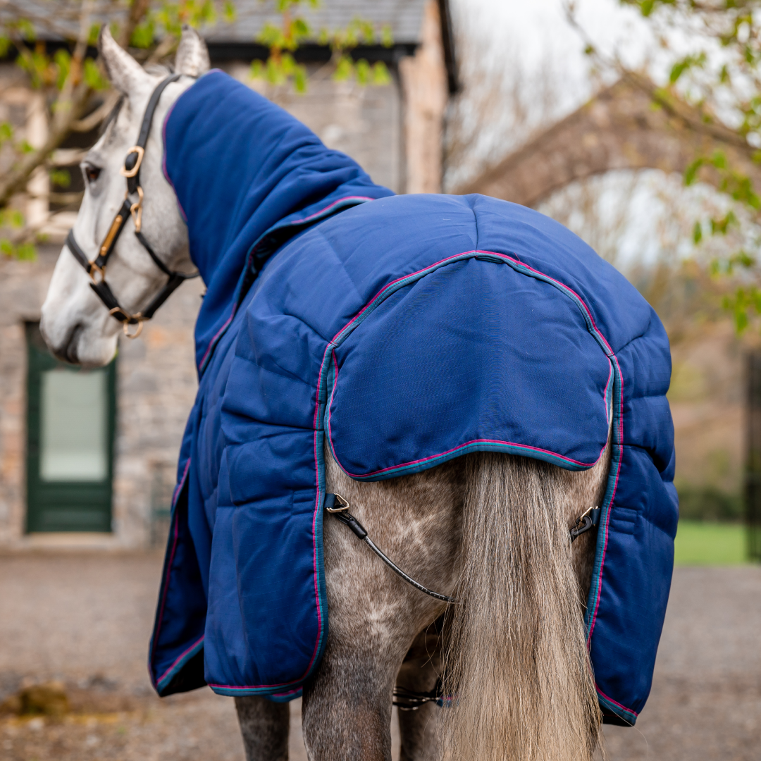 Horseware Ireland Rambo Optimo 200g Plus Stable Rug #colour_navy-burgundy-teal-navy