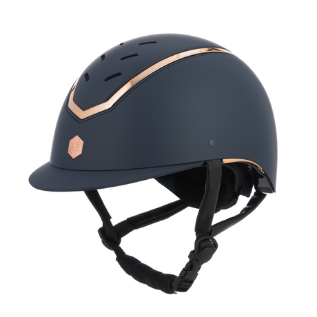 Charles Owen Matte Kylo Riding Hat #colour_navy-matte-rose-gold