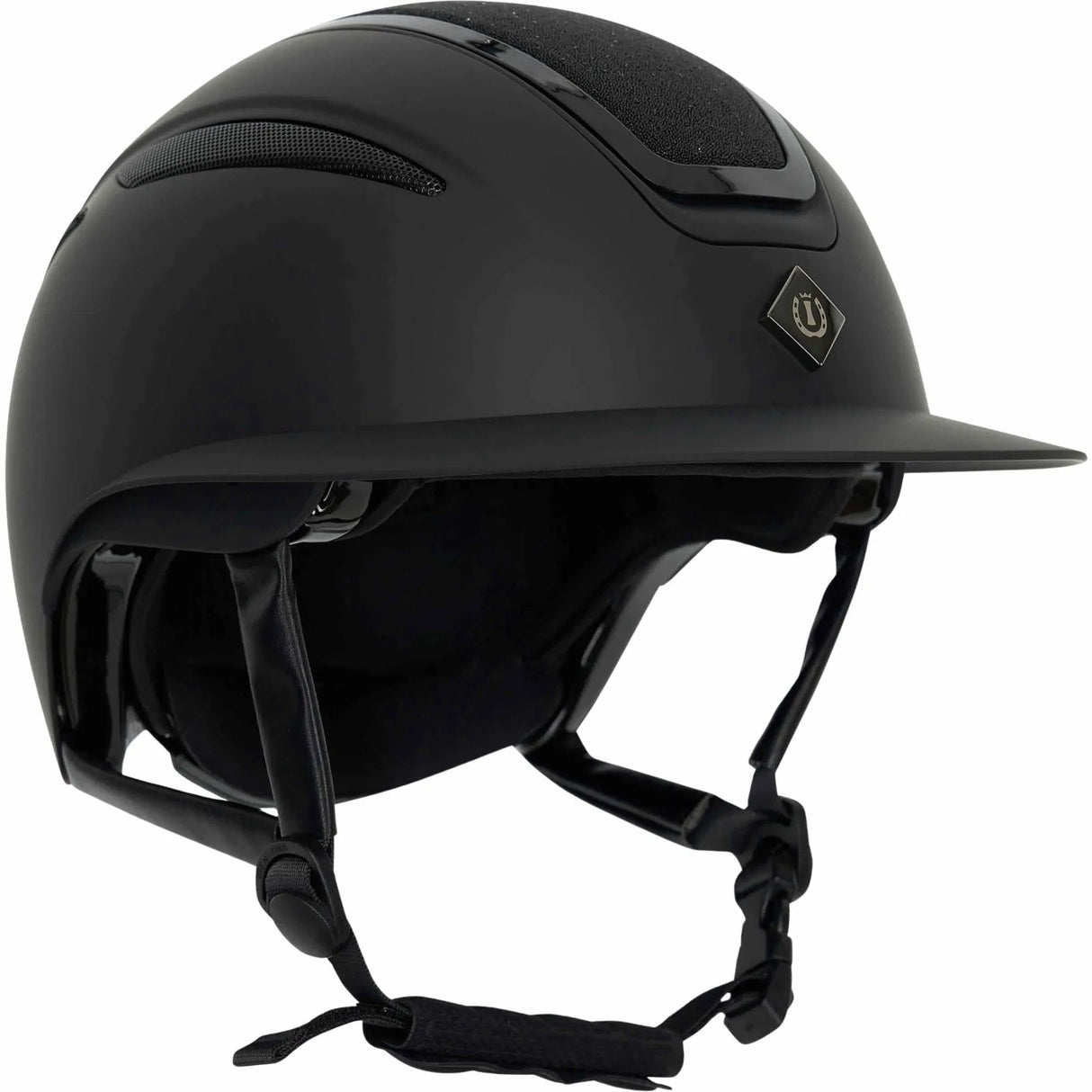 Imperial Riding Olania Deluxe Big Visor Riding Helmet #colour_black-glitter