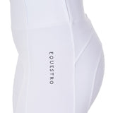 Equestro Women's Slim Fit Full Grip Leggings Equestro X Fise #colour_white