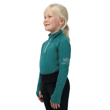 Hy Sport Active Young Rider Base Layer #colour_alpine-green