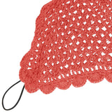Equestro Knitted Fly Veil With Elastic Front Strap #colour_red