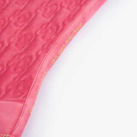 PS of Sweden Velvet Monogram Dressage Saddle Pad #colour_scarlet-pink