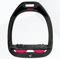 Flex-On Green Composite Inclined Ultra Grip Stirrups - Black/Black/Fuchsia
