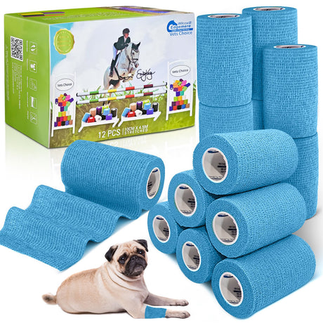 Equimed 10cm Vetwrap Pack of 12 #colour_lake-blue