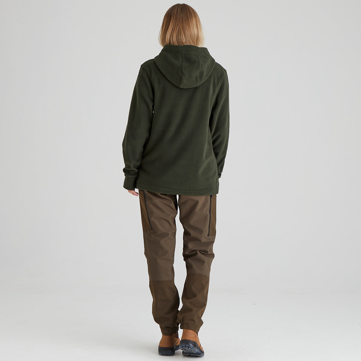 Ridgeline Womens Ballistic Long Sleeved Fleece Hoodie #colour_deep-forest