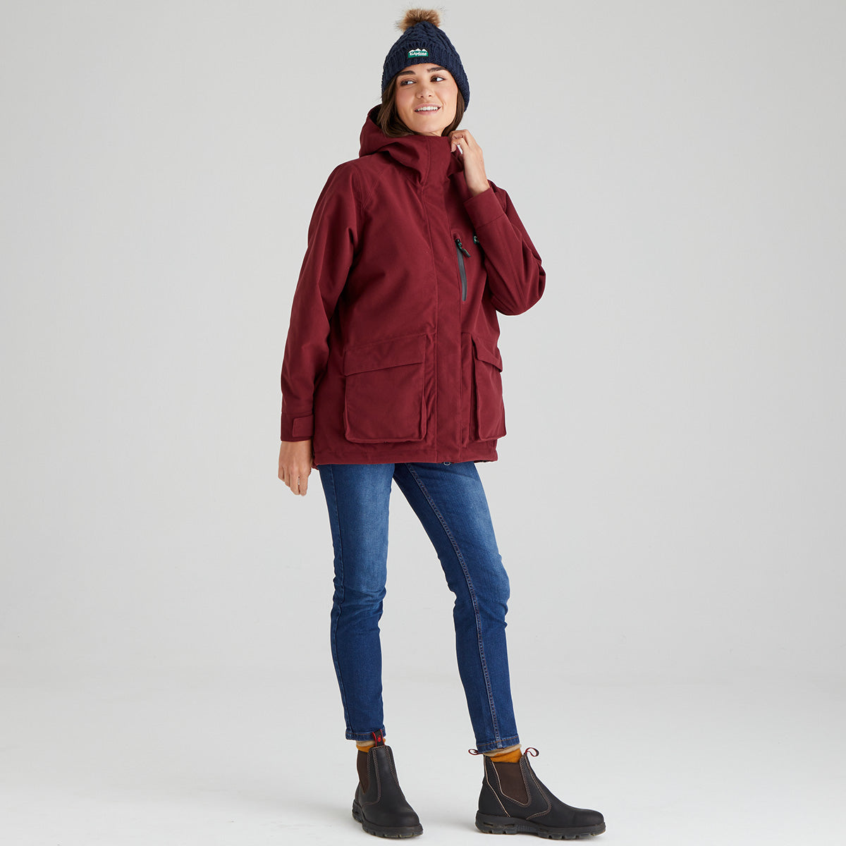 Ridgeline Nordic Fleck Bobble Hat #colour_navy