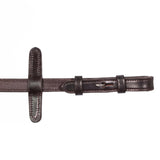 Henry James Large Pimple Hybrid Rubber Reins With Leather Stoppers #colour_havana-brown