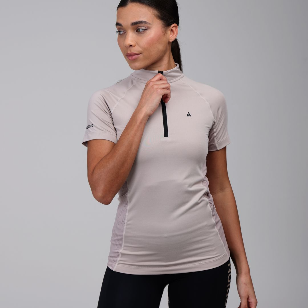 Shires Aubrion Ladies React Short Sleeve Base Layer #colour_sand