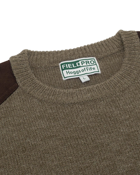 Hoggs of Fife Melrose II Crew Pullover #colour_meadow-green-marl