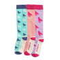 Toggi Running Horse Socks 3 Pack #colour_turquoise-pink-lilac