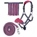Licol et longe HKM avec mousqueton et frange anti-mouches