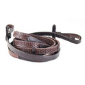 KM Elite Pro Grip Eventer Reins with Stoppers #colour_havana