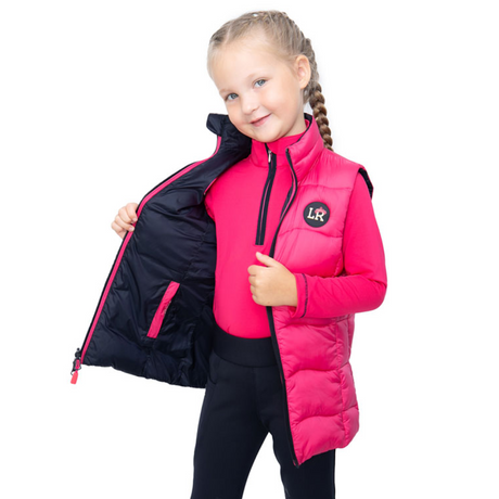 Analise Reversible Padded Gilet by Little Rider #colour_navy-pink