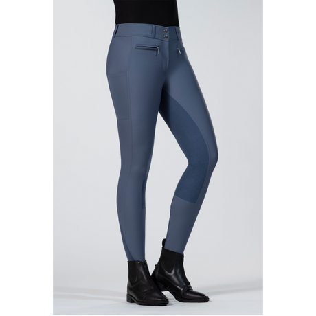 HKM Liv High Waist Alos Full Seat Riding Breeches #colour_smokey-blue