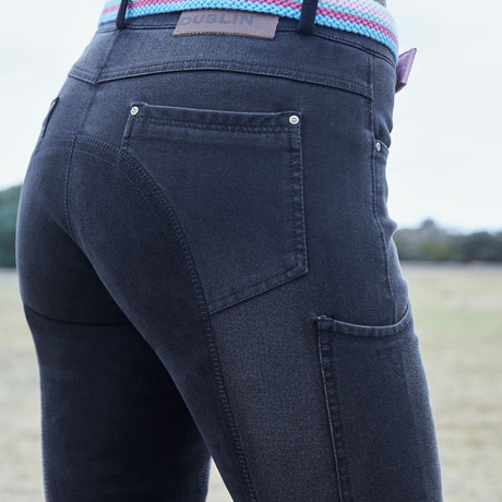 Dublin Shona Full Suede Seat Denim Breeches #colour_ash