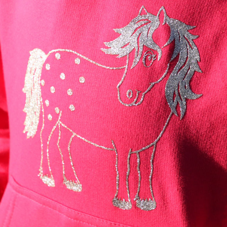 British Country Collection Twinkle Pony Glitter Hoodie #colour_fuchsia